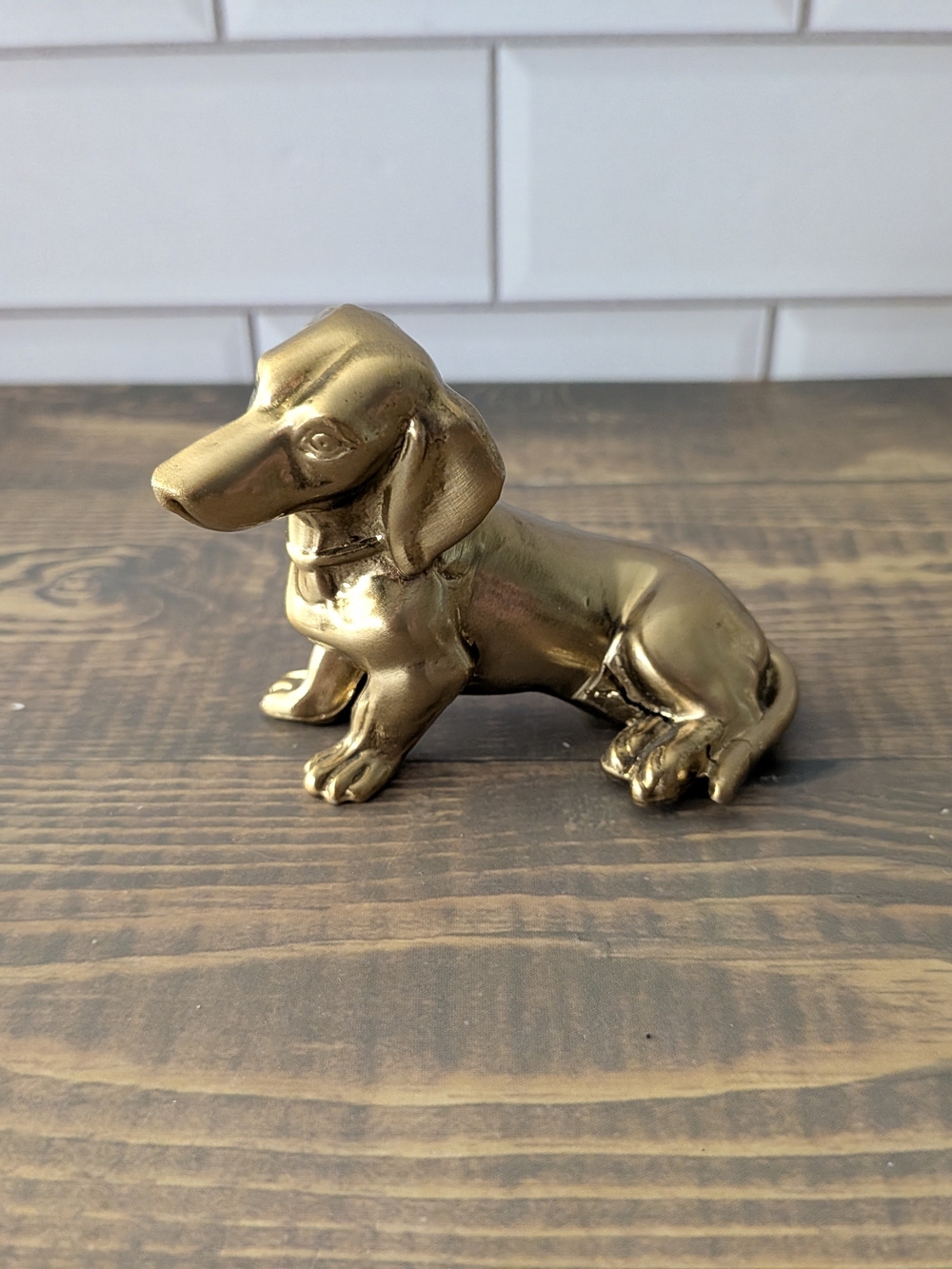 Jennings Brothers JB Brass Dachshund Figurine  Rare Weiner Dog